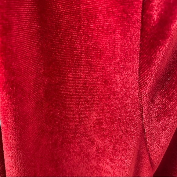 NEW Jay Jay Brand Deep Cranberry long sleeve v neck pleated velour bodycon dress - Picture 11 of 16